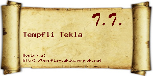 Tempfli Tekla névjegykártya